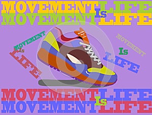 Running shoes. Movement