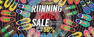 Running Shoes Sale 6250x2500 pixel Banner.