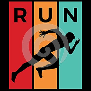 Running silhouette sport activity vector graphic