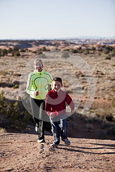 Running after son