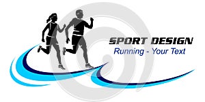 Running sport logo in vector quality.