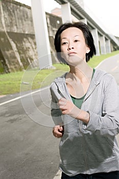 Running sport mature woman of Asian