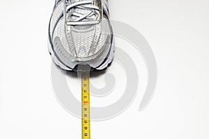 Running sport shoe and centimeter concept