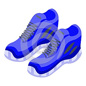 Running sport shoes icon, isometric style