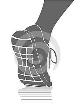 Running sports shoes icon, simple vector drawing.