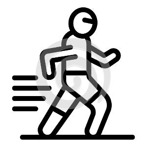 Running sportsmen icon outline vector. Running marathon race