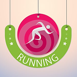 Running, Sprint, Marathon - Colourful Sports Icon