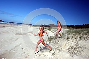 Running to the beach