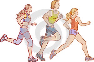 Running together.