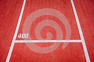 Running track with 400 mark