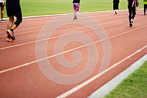 Running track and athletics running exercise on tracks