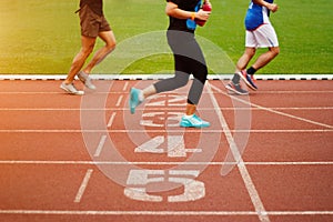 Running track number and athletics people running exercise