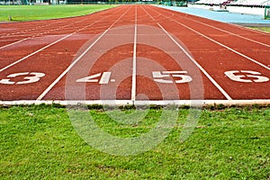 Running Track With Numbered Lanes