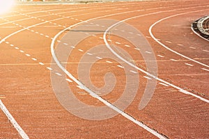 Running track in stadiums for sport.