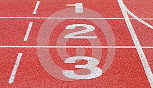 Running track, start and number line