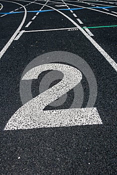 Running Track Texture With Lane Numbers