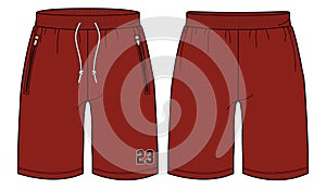 Running trail Shorts jersey design vector template, Baller shorts concept with front and back view for Kick boxing, Basketball,