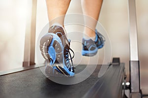 Running on treadmill