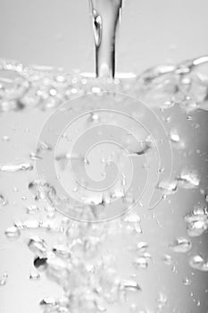 Running water with bubbles