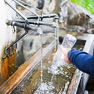 Running water from fountain in Swiss
