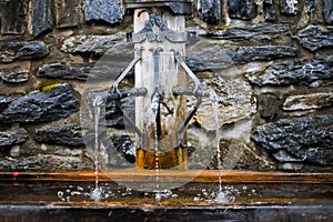 Running water from fountain in Swiss