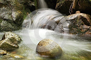 Running water of a mountain stream