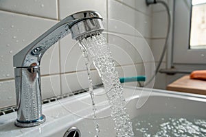 Running Water of Shower Faucet photo