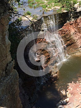 Running waterfalls in the Flinthills of Kansas