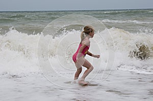 Running through the waves
