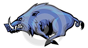 Running wild hog mascot photo