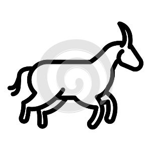 Running wildebeest icon, outline style