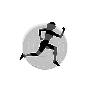 Running woman icon illustration isolated. Healthy running, Silhouette healthy runner