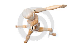 Running wood doll