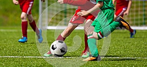 Running Young Soccer Football Players photo