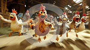 runningchickens, AI generated