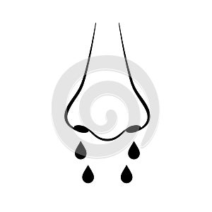 Runny nose allergy vector icon photo