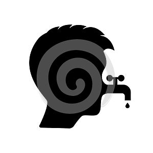 Runny nose current tap illustration, common cold icon