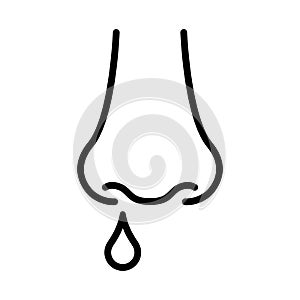 Runny nose icon in outline style. Vector.