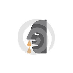 Runny nose icon. Vector icon for web graphic.