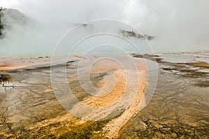 Runoff Channels Around Grand Prismatic Spring