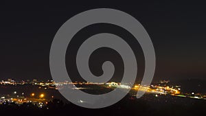 Runway, airport at night