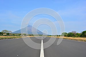 Runway of the airport of Ometepe island, Nicaragua