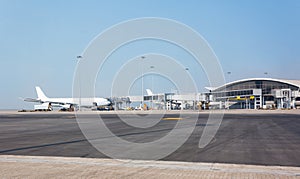 Runway Chek Lap Kok International Airport in Hong Kong photo