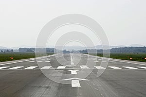 Runway with displaced threshold