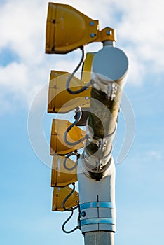 Runway lights at the airport