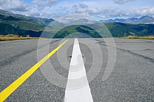 Runway in the mountains