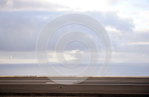 Runway over the ocean in Madeira.