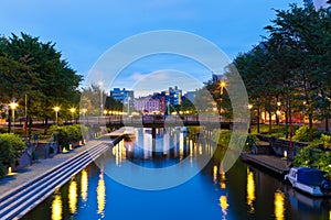 Ruoholahti canal in Helsinki, Finland