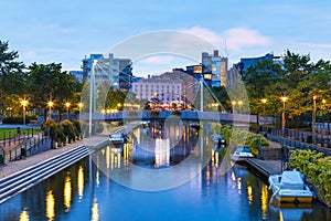 Ruoholahti canal in Helsinki, Finland