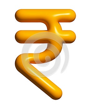 Rupee Currency 3D symbol, Money INR sign 3D